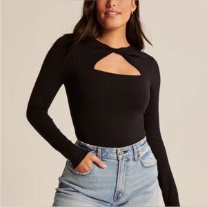 Abercrombie Long Sleeve Soft A&F cutout bodysuit